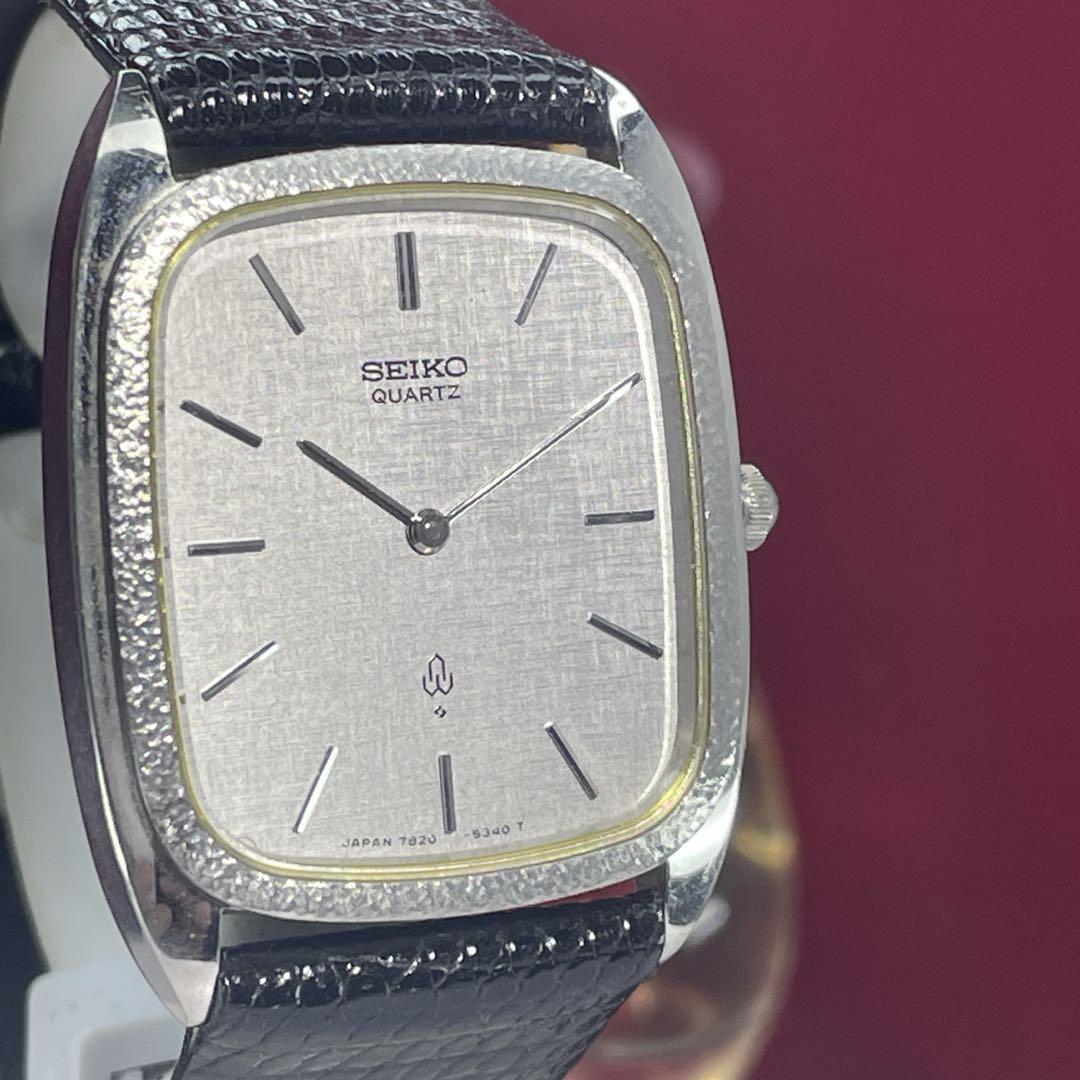 【稀少 槌目ベゼル】 70s SEIKO クォーツ 電池交換済 日本製 腕時計