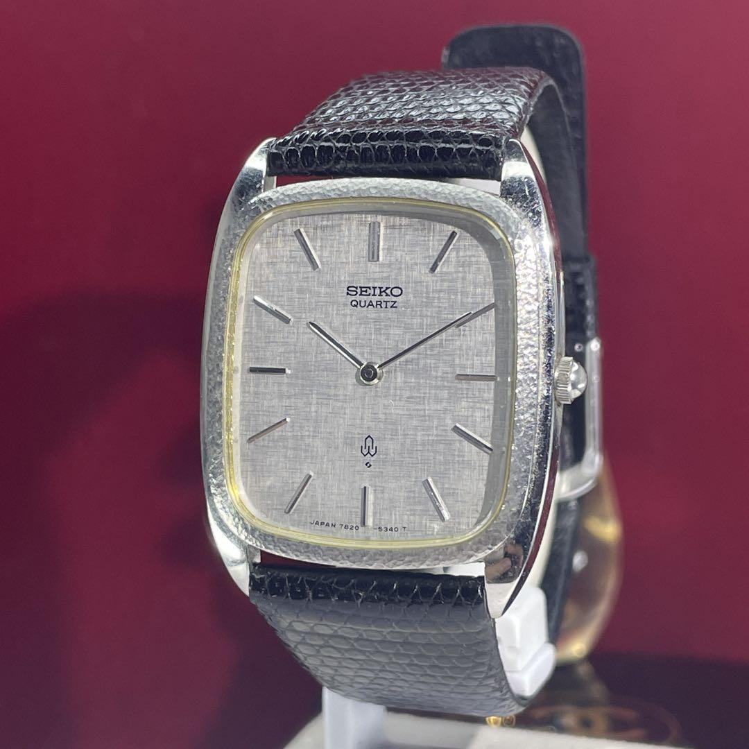 【稀少 槌目ベゼル】 70s SEIKO クォーツ 電池交換済 日本製 腕時計