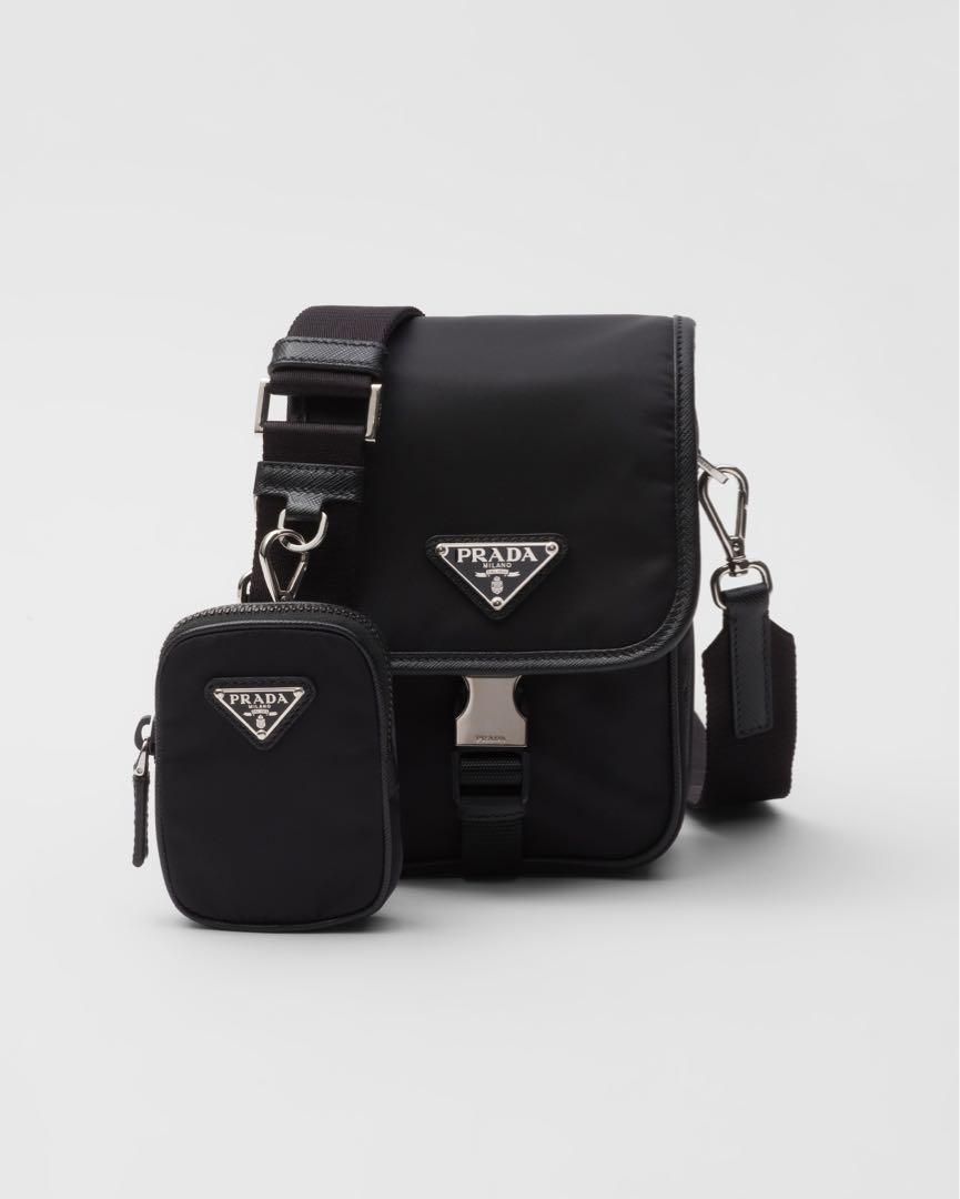 PRADA Re-Nylon xサフィアーノレザー ショルダーバッグ