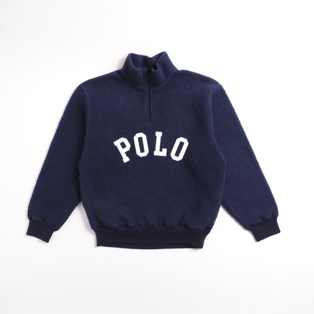 ラルフローレン　フリース　ブルゾン　ハーフジップ　ネイビー　美品