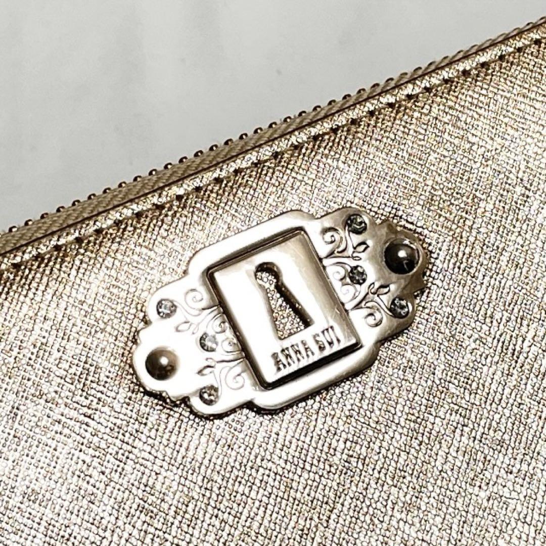 未使用品✨️　ANNA SUI　アナスイ　ラウンドファスナー　長財布　ゴールド
