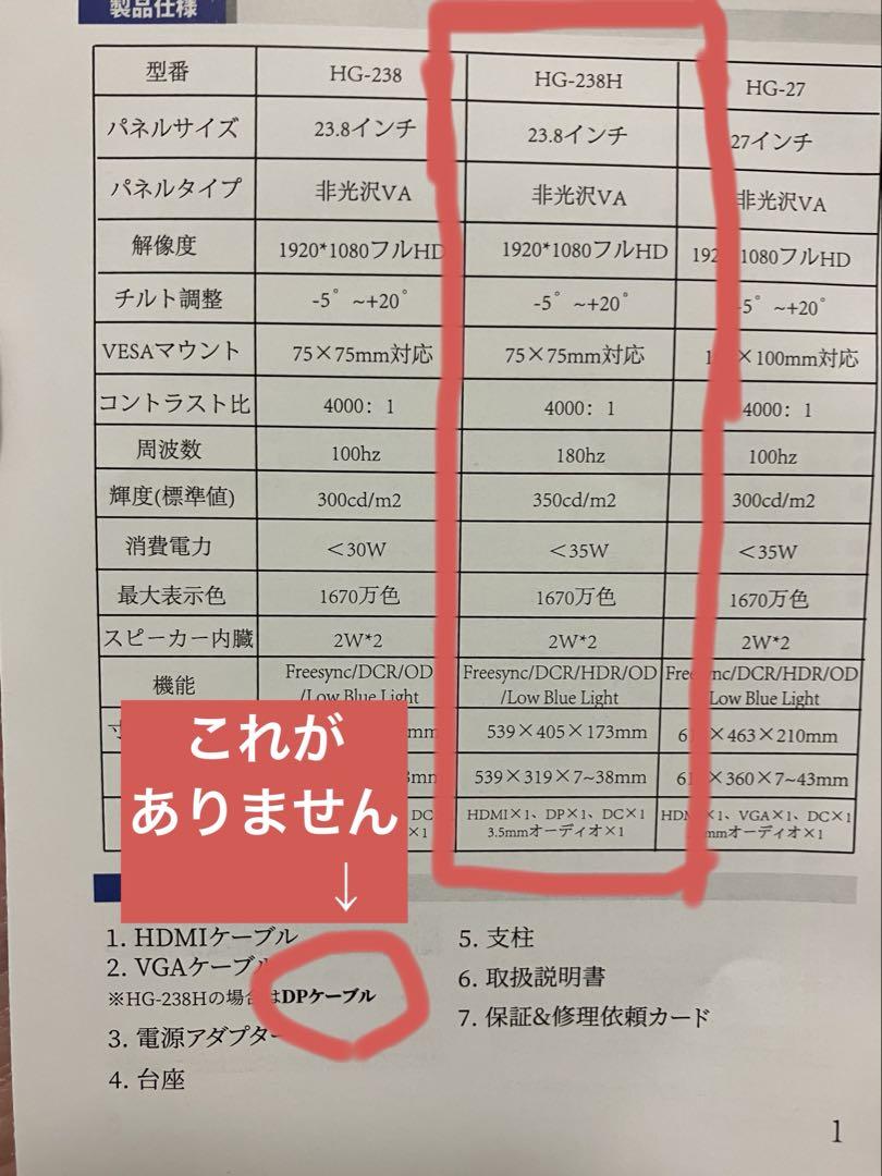 cocopar 23.8インチ ゲーミングモニター
