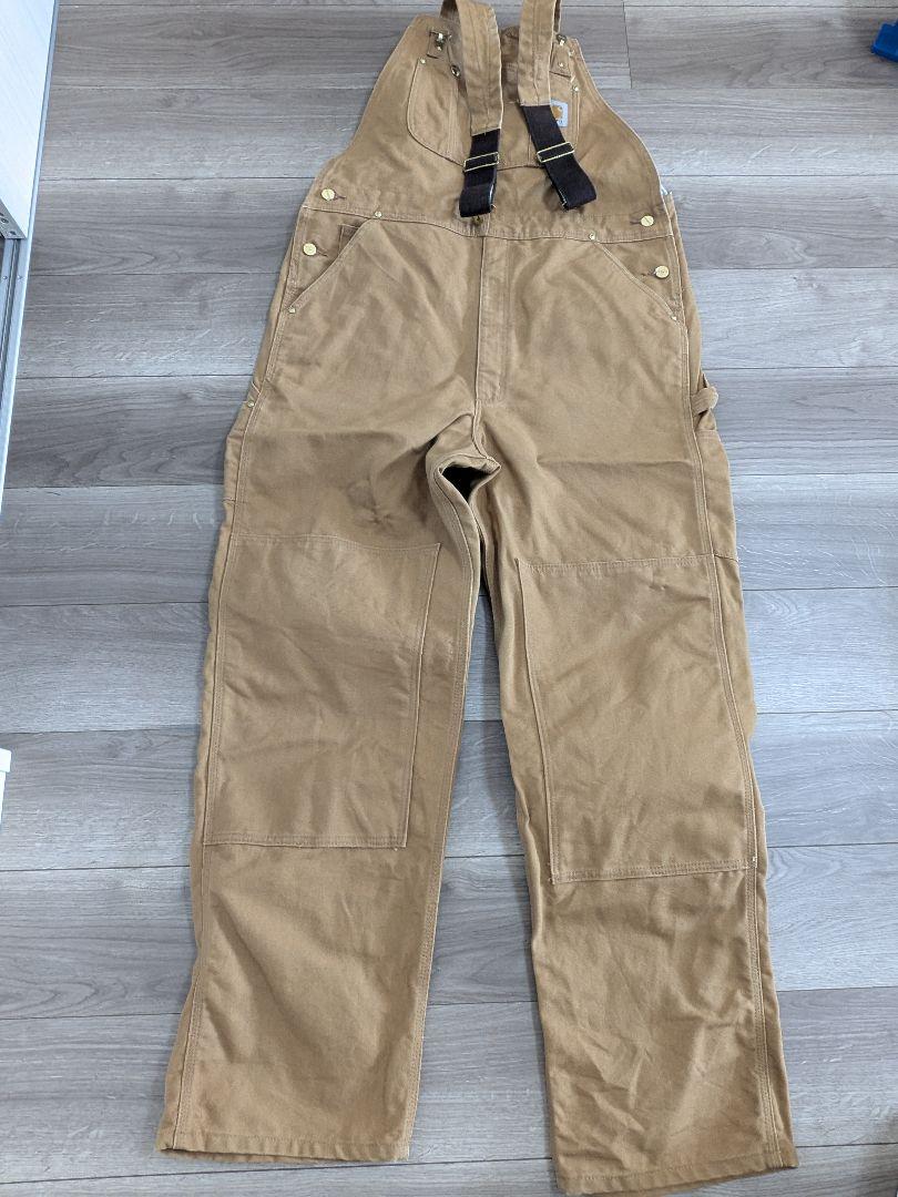 Carhartt ブラウン オーバーオール 38x34ダブルニー