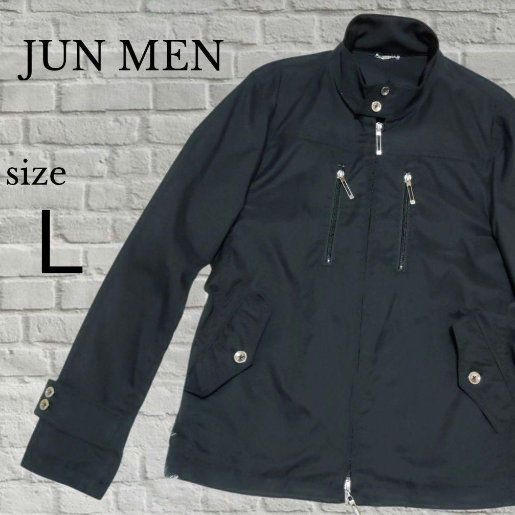 美品 ジュンメン 銀座 ライダース アウター ジャケット 黒 Ｌ 長袖