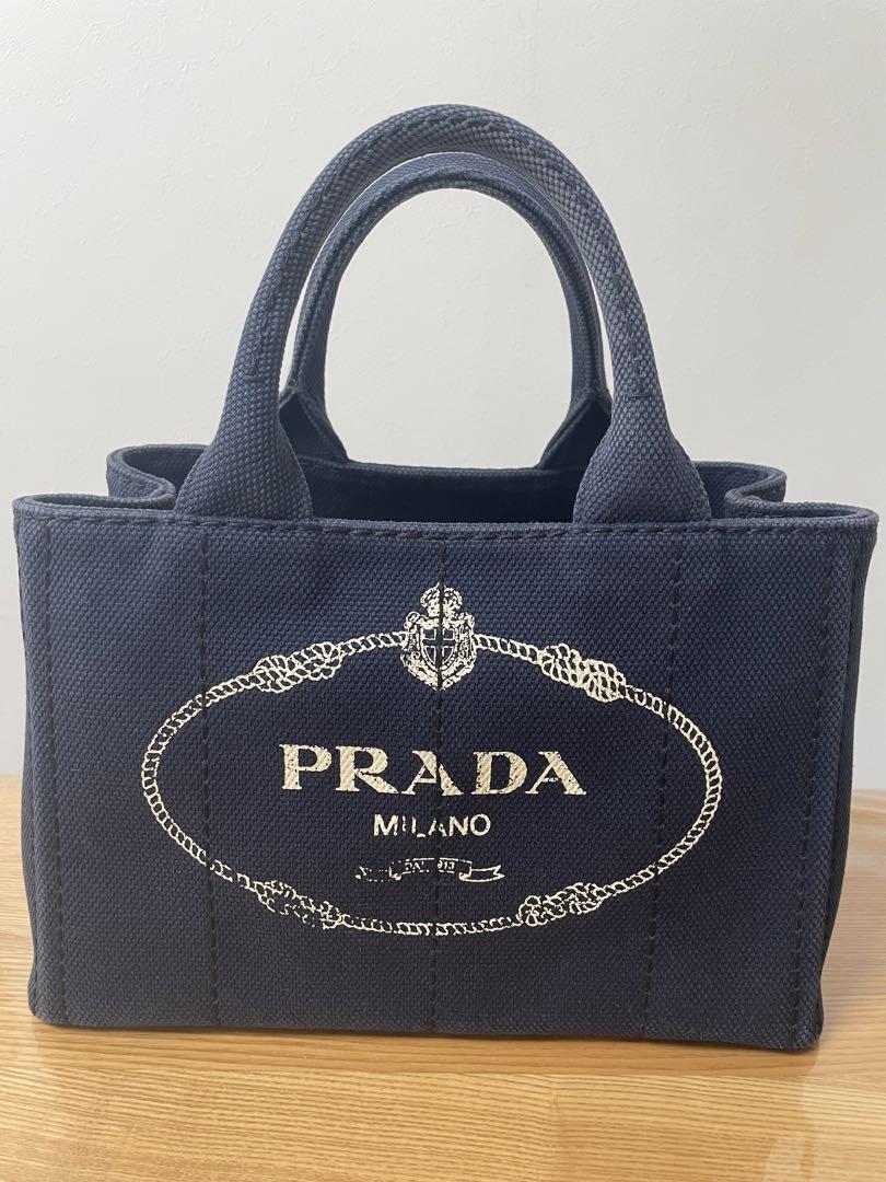 プラダPRADA カナパSサイズネイビートートバッグハンドバッグ