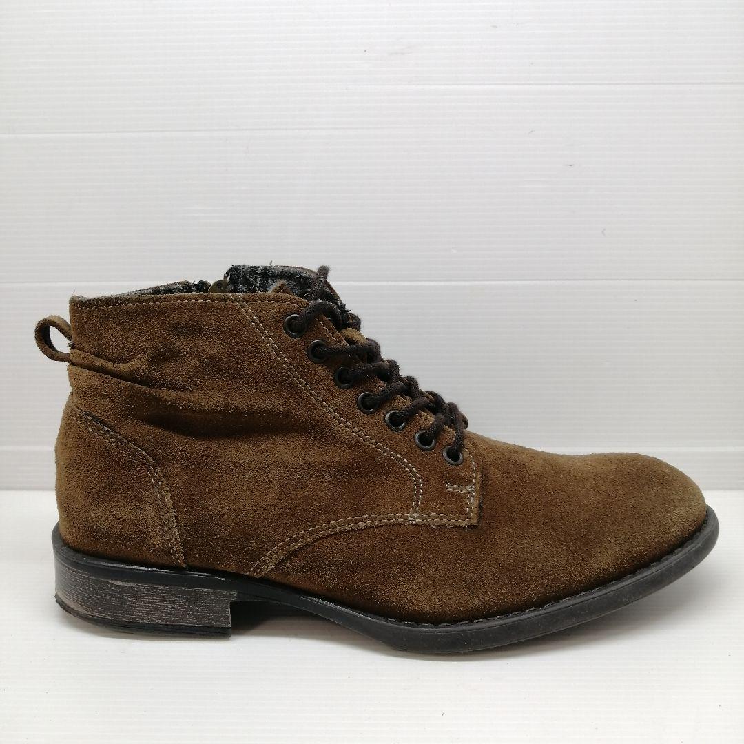 美品 24.5㎝◎stefanorossi スウェードブーツ 裏地チェック