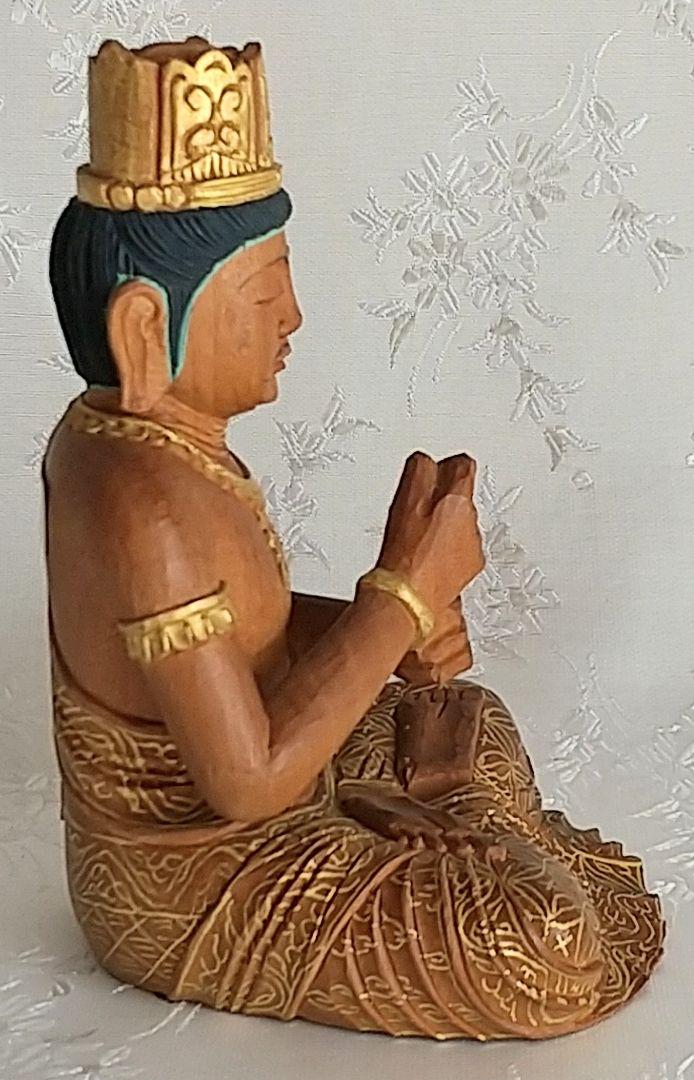 人気人気SALE 大日如来坐像 像のみ 青色髪 白檀 木彫 仏像 XcUTZ-m72554385753 限定品新作