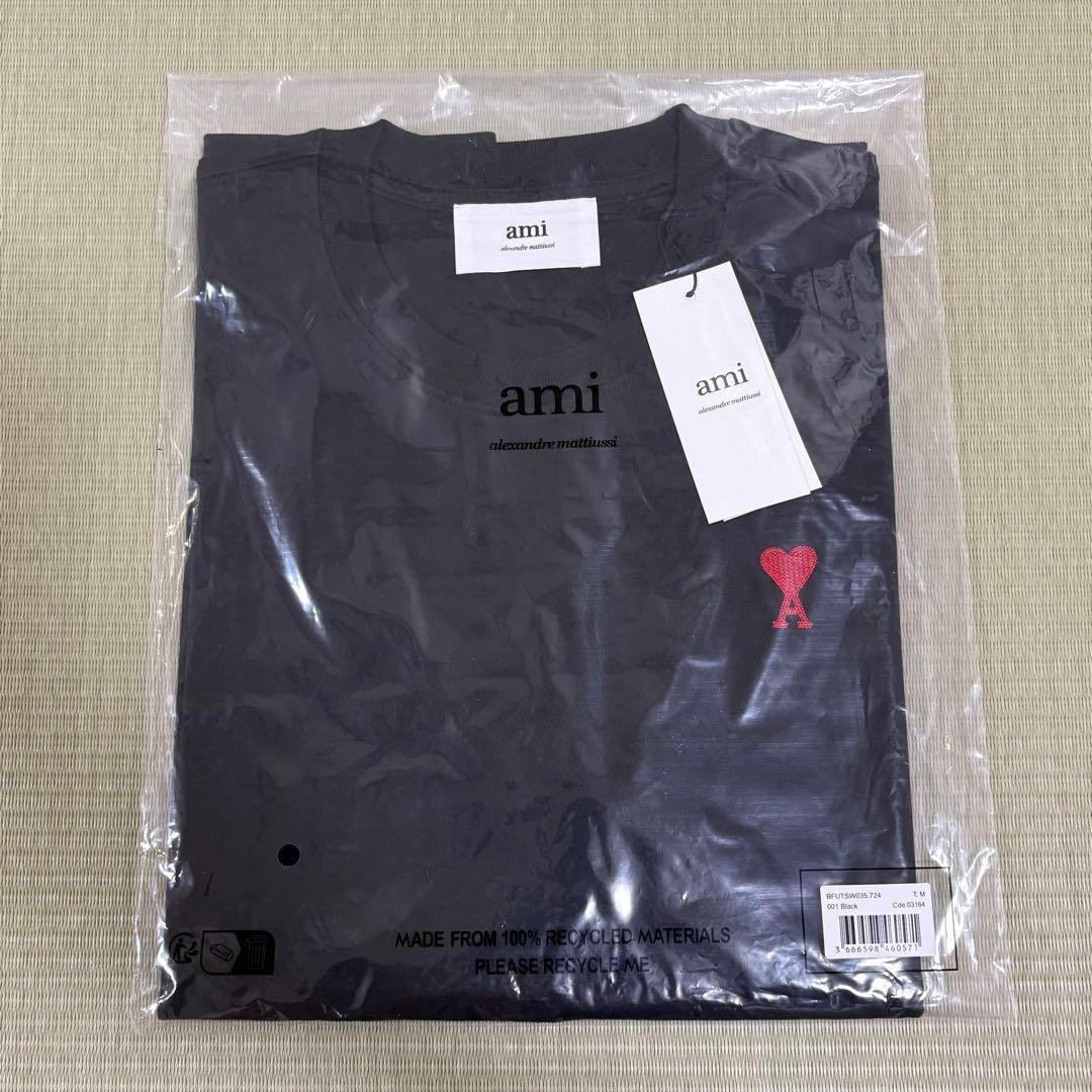 希少 黒入荷！ 正規品】アミパリス Tシャツ オーガニックコットン ハートロゴ トップス