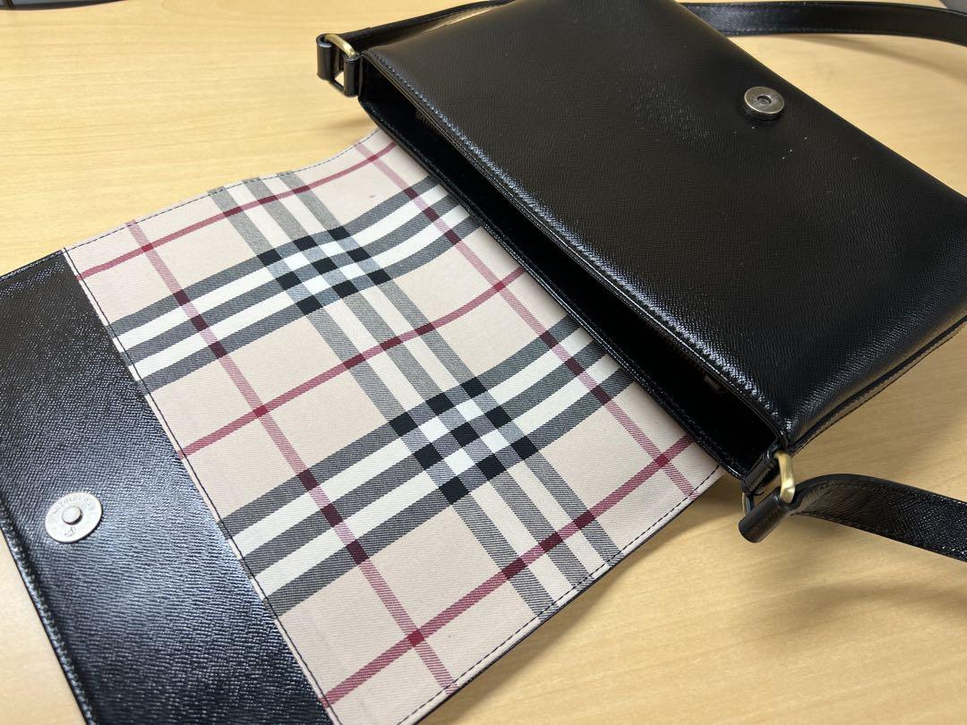 未使用 BURBERRY サフィアーノレザー ワンショルダー ノバチェック ロゴ BURBERRY - 未使用 BURBERRY サフィアーノレザー ワンショルダー