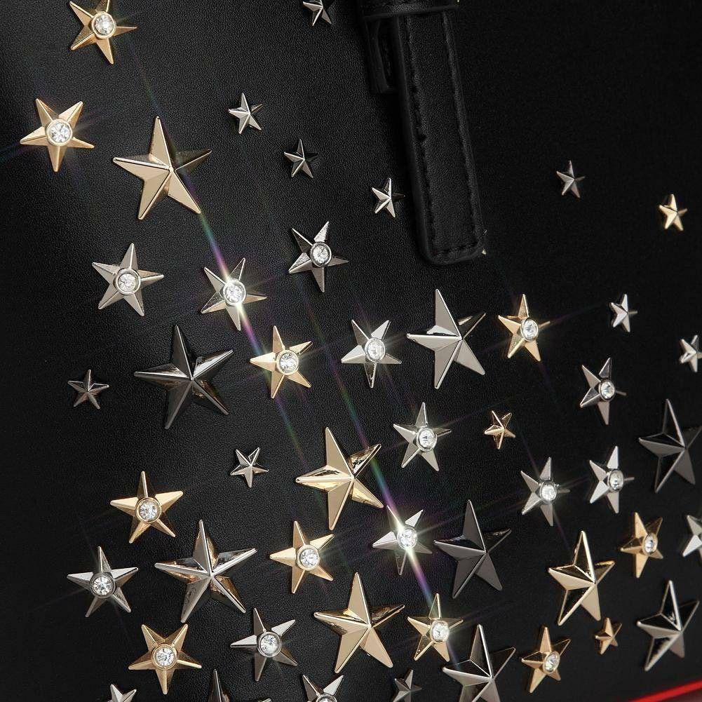 ラインストーン埋め込みスタースタッズ使用　星スタッズバッグ　М黒（白も有り）