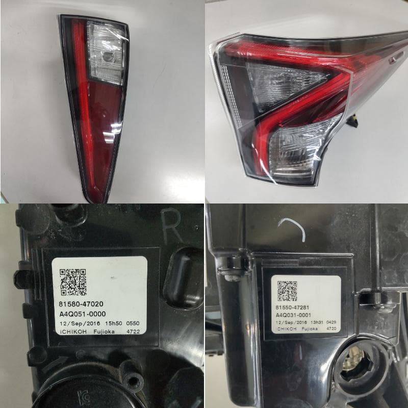 代引き不可 プリウス ZVW50 前期 純正 左右テールランプ上下セット