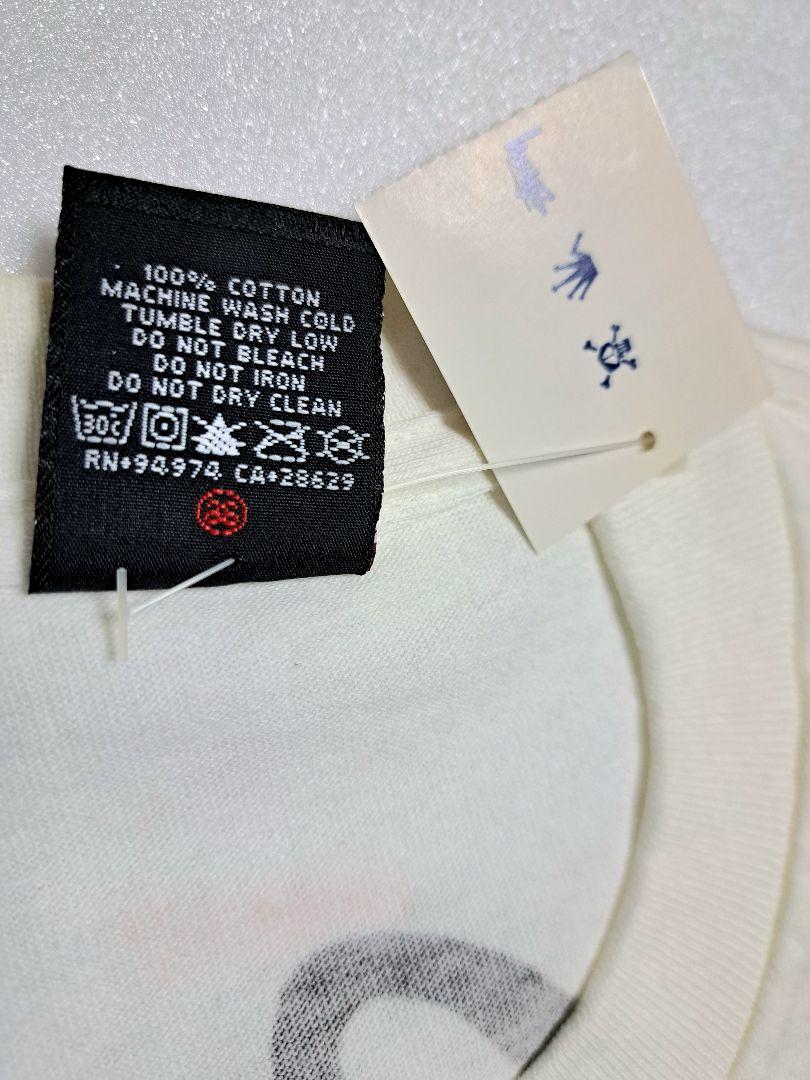 【M・新品】stussy リミックス Classic Tシャツ／白×青
