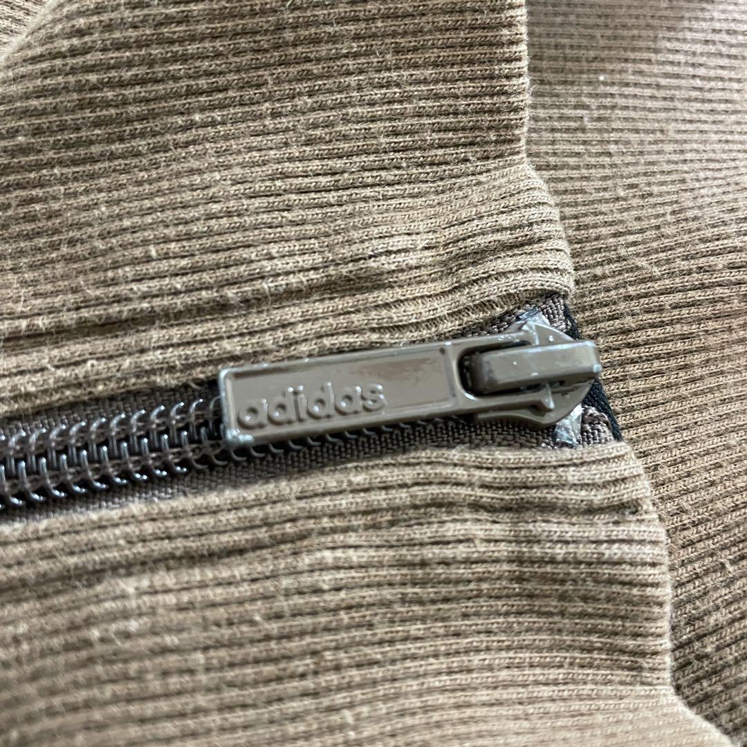 adidas アディダス トラックジャケット ジャージ ブラウン 刺繍ロゴ