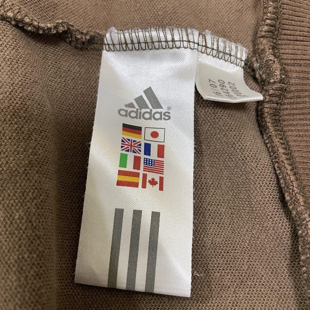 adidas アディダス トラックジャケット ジャージ ブラウン 刺繍ロゴ