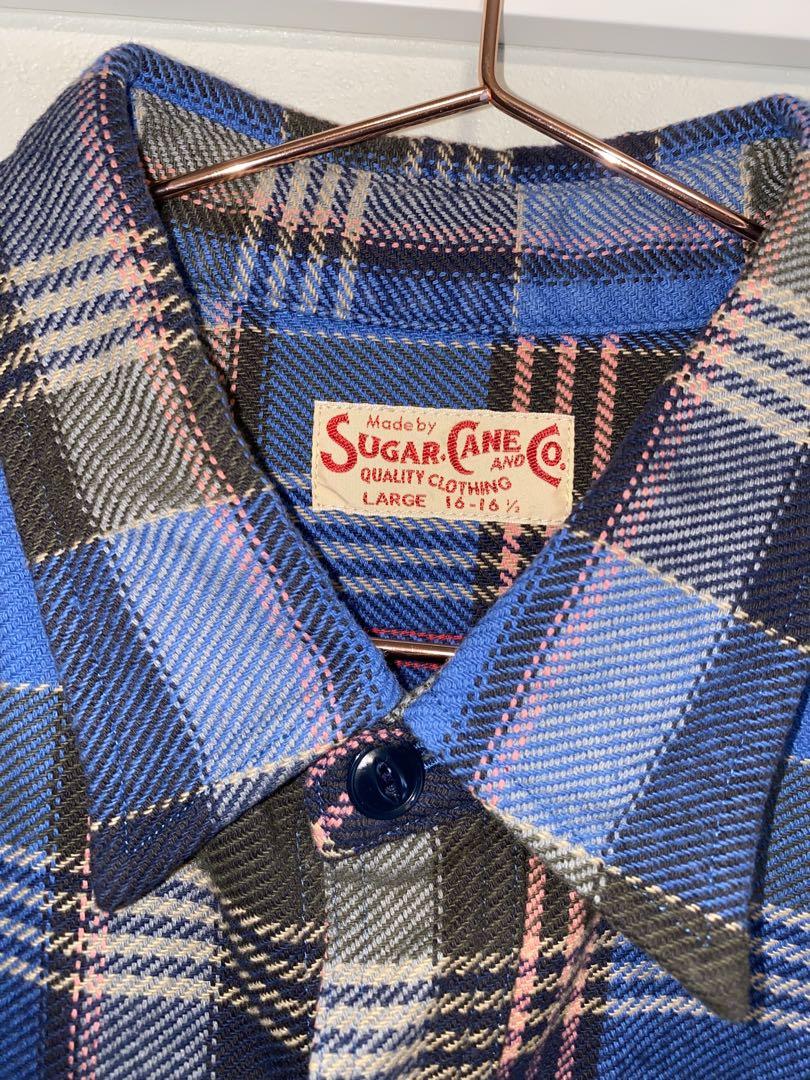 渋め好配色　美品SUGAR CANE チェック柄ネルシャツ Lサイズ
