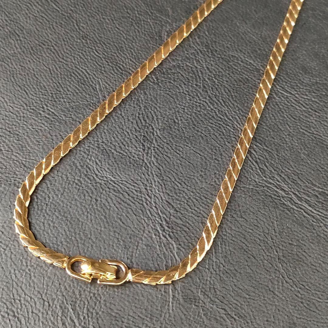 【極美品】Diorディオール　スネークチェーンネックレス　ゴールド　80㎝幅3㎜
