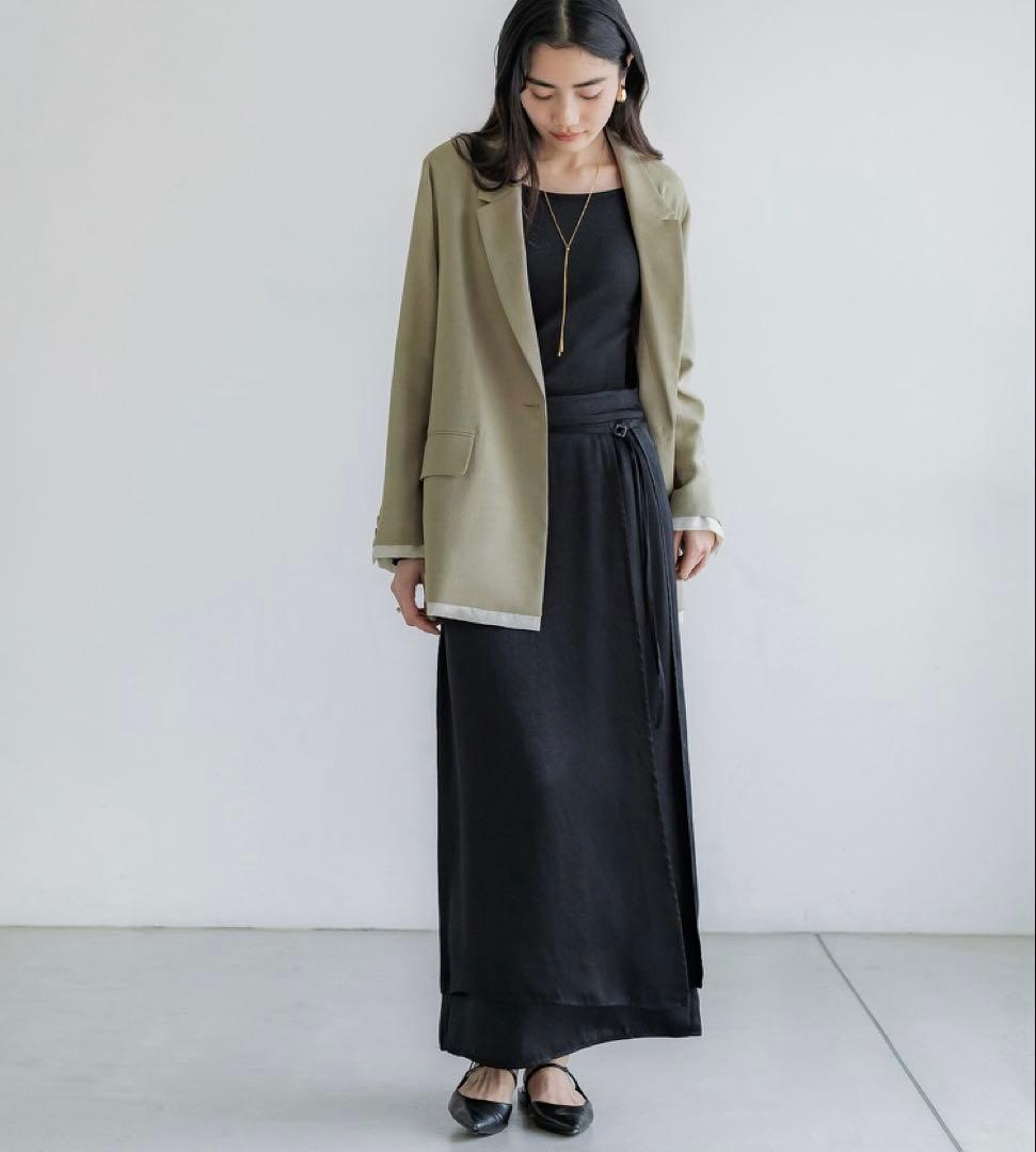 クルーレ crewre ラップレイヤードIラインスカートS