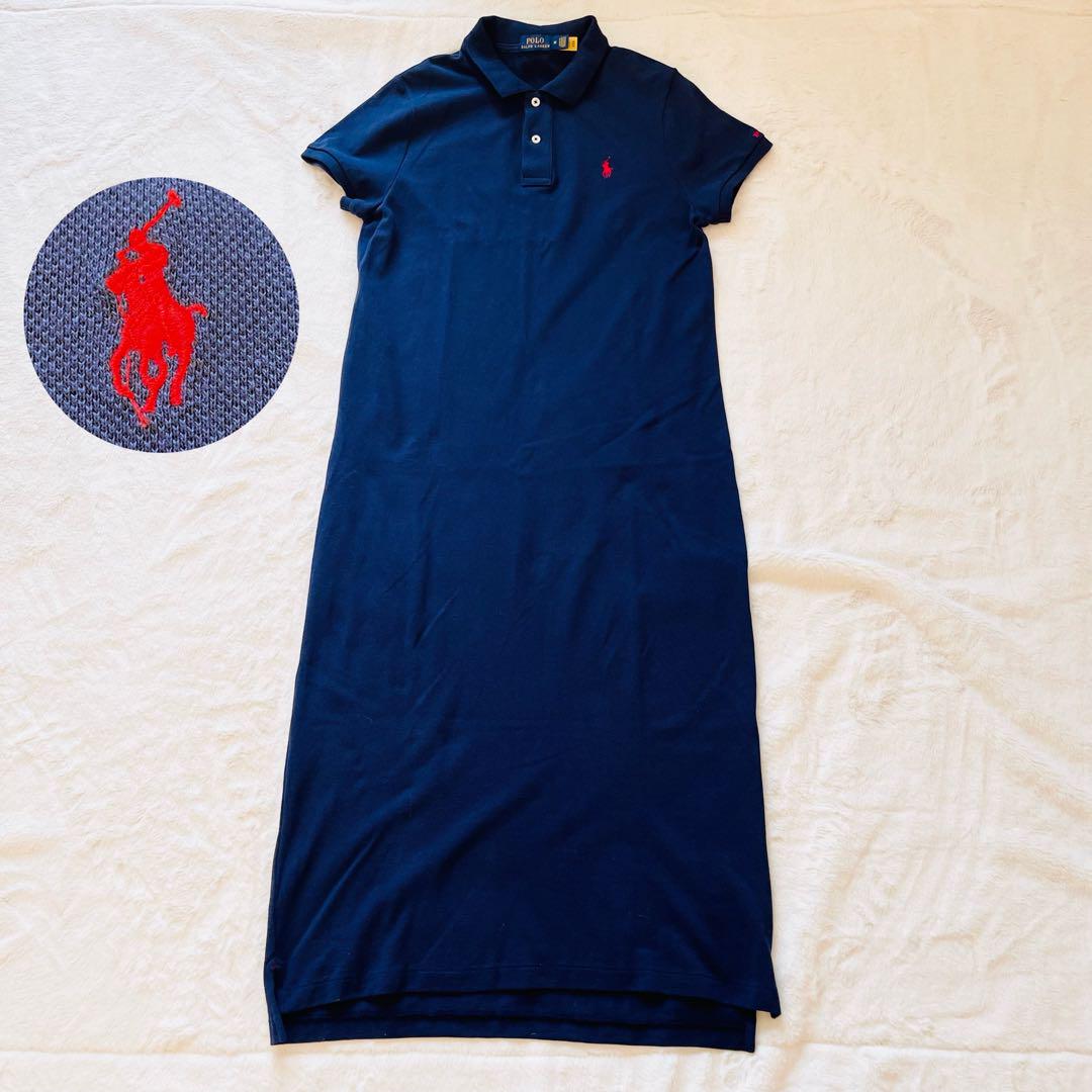 美品★現行QRタグ　POLO RALPH LAURENコットンメッシュポロドレス