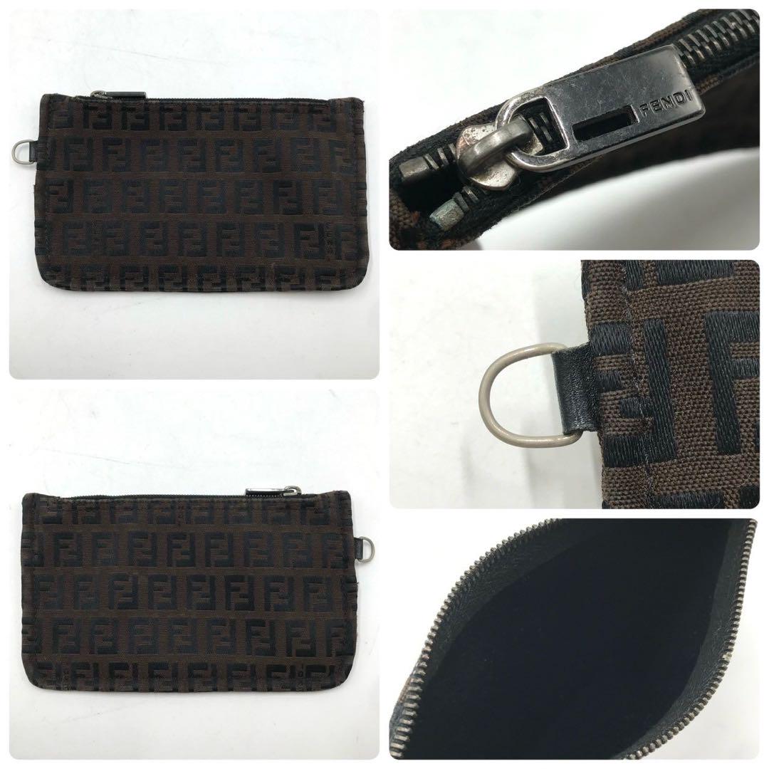 美品/A4収納可能✨フェンディ トートバッグ ズッカ ポーチ付 レザー ブラウン 画像10