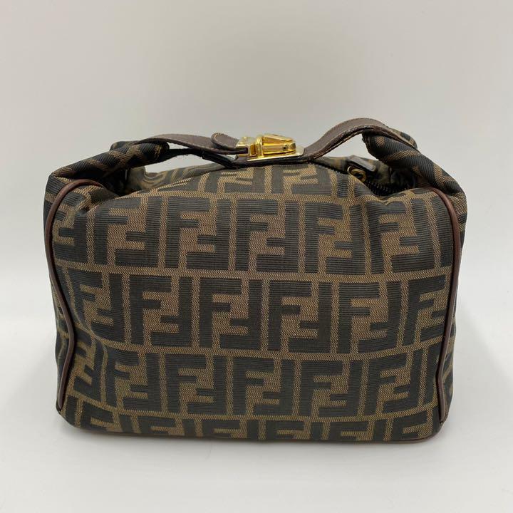 超歓迎特価 美品 FENDI バニティバッグ ズッカ柄 ハンドバッグ ブラウン xeUXz-m72580404537 即納豊富な