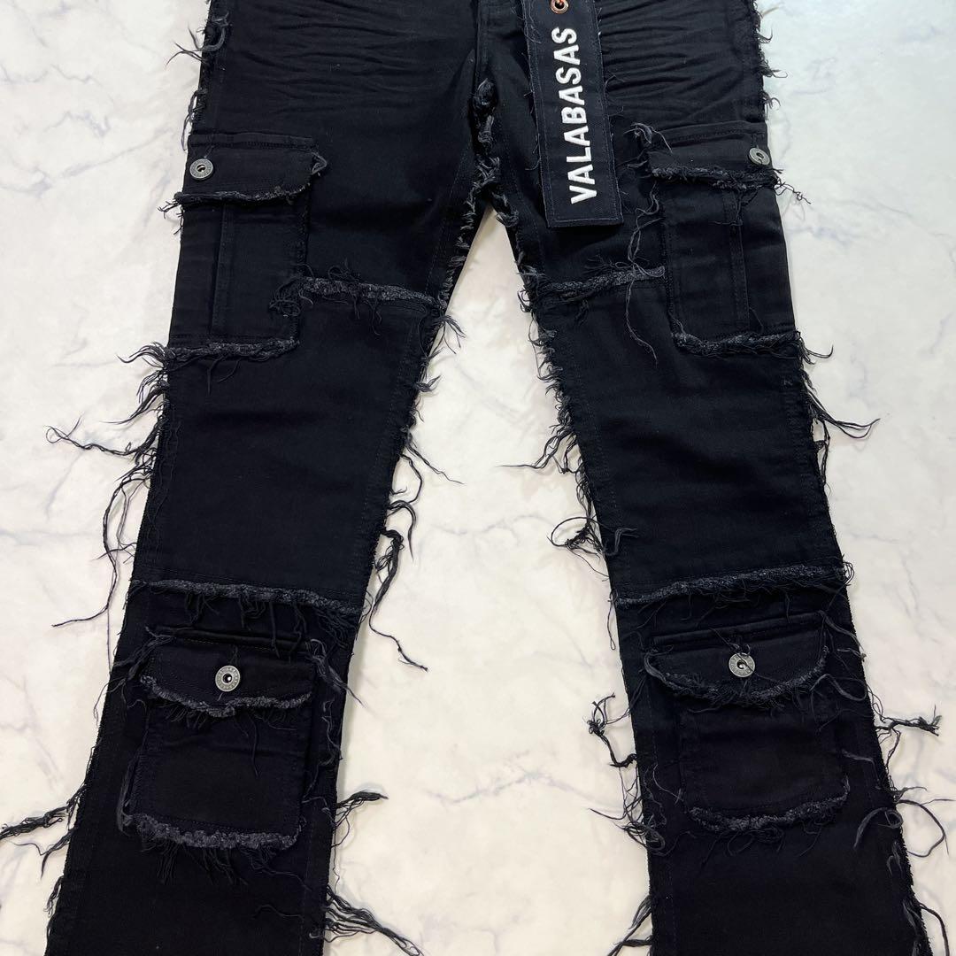 VALABASAS バラバサス スタックフレアカーゴダメージデニム 新品 M