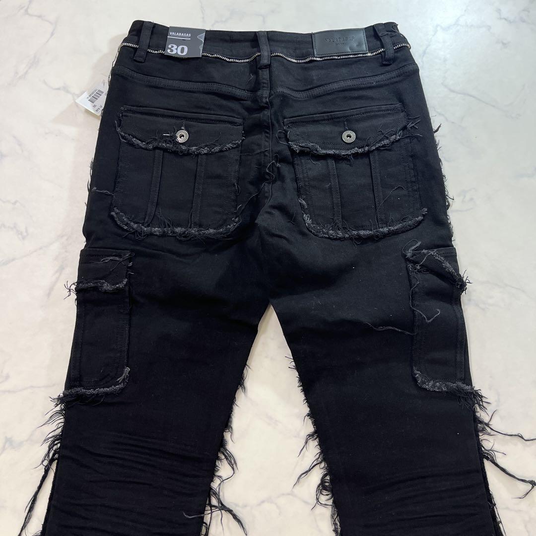 VALABASAS バラバサス スタックフレアカーゴダメージデニム 新品 M