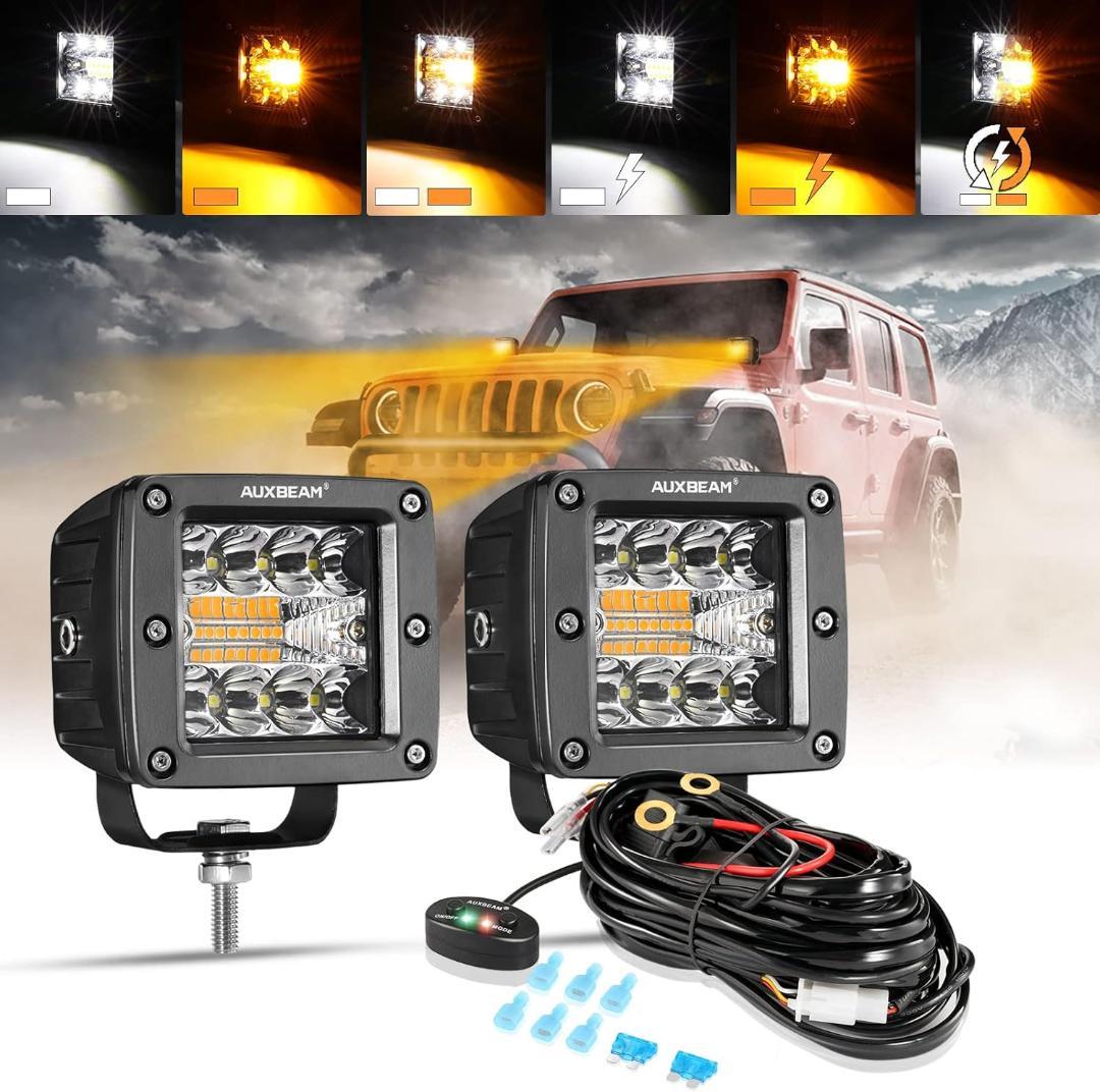AUXBEAM 3インチ LEDライト フォグ 作業灯 キューブポッド