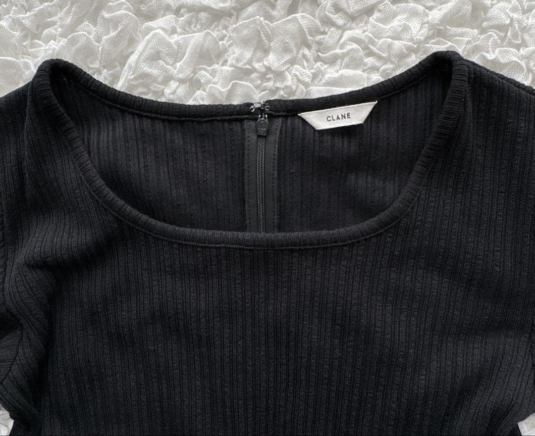 CLANE RIB CIRCULAR ONE PIECE 黒