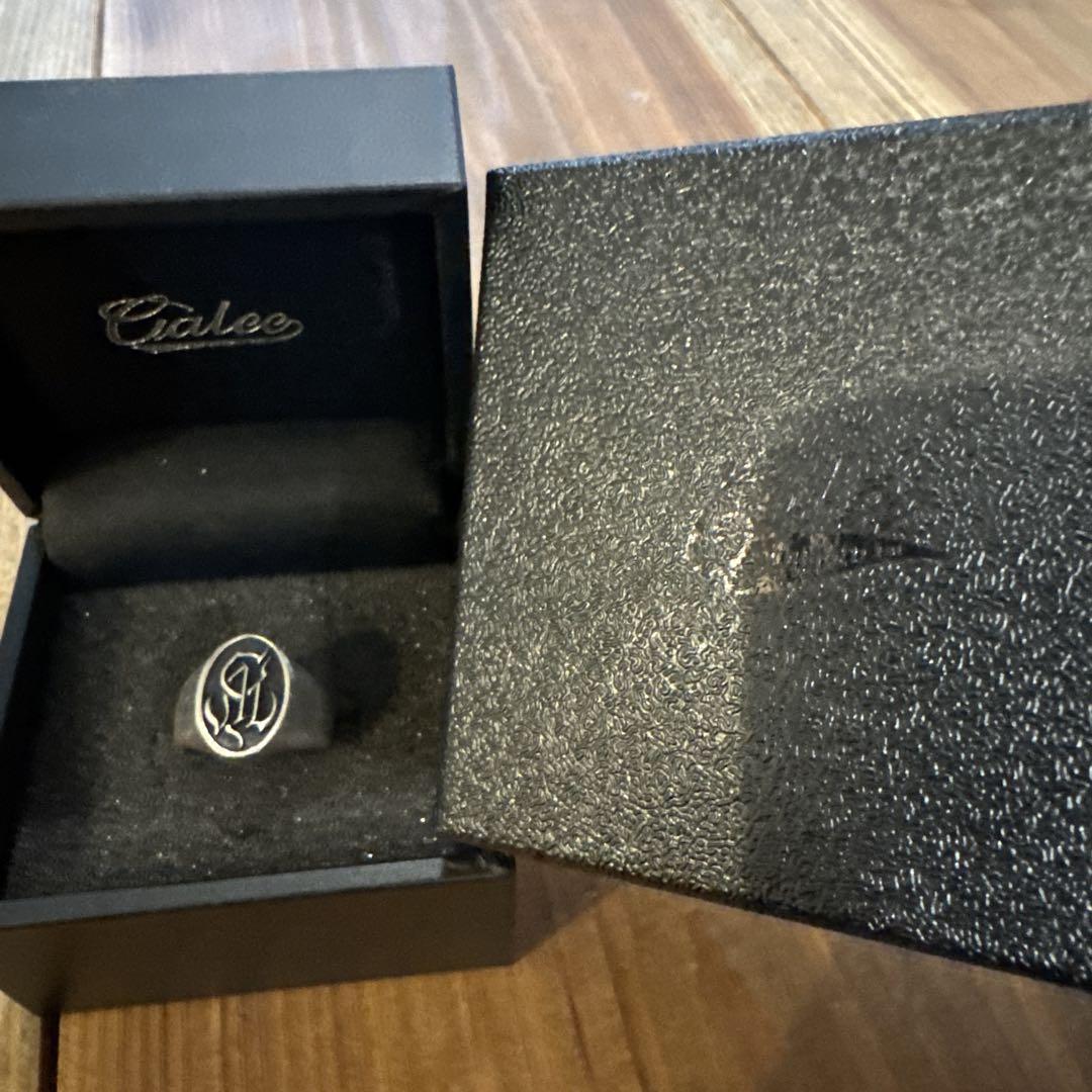 【箱付】CALEE NT LOGO SILVER SIGNET RING 11号