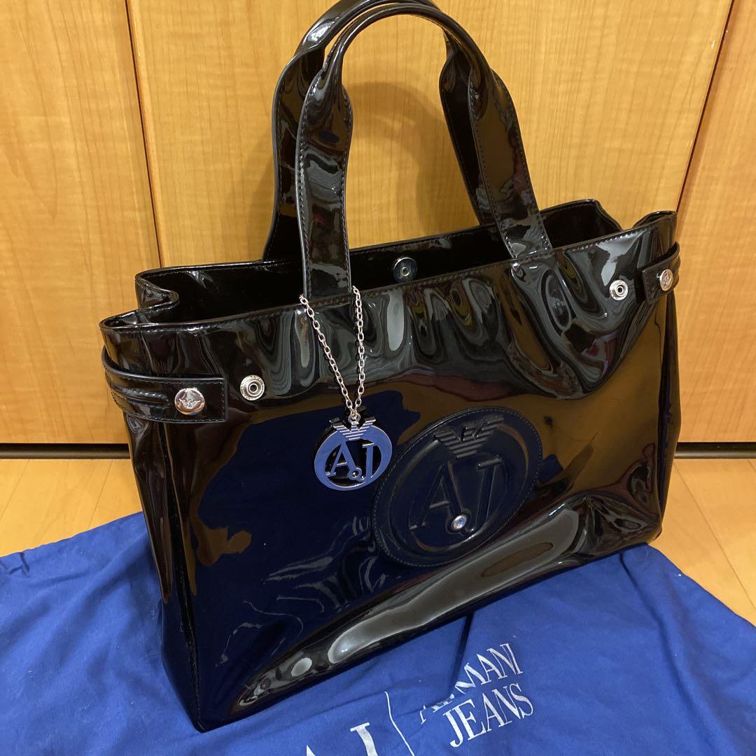 ❤️ARMANI JEANS エナメル トートバッグ❤️