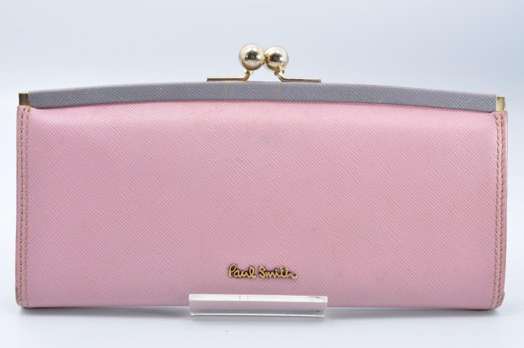 Paul Smith ポールスミス 長財布 レザー 革 ピンク パープル がま口