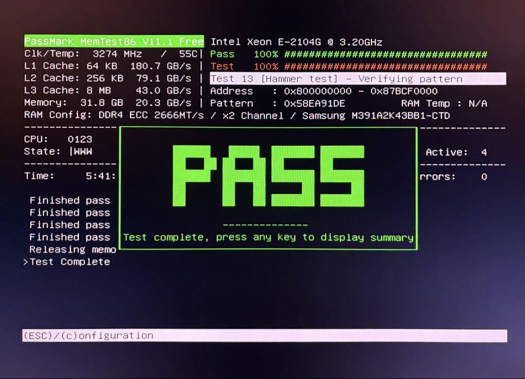 SAMSUNG DDR4 2666 ECC Unbuffered 16GBx2枚