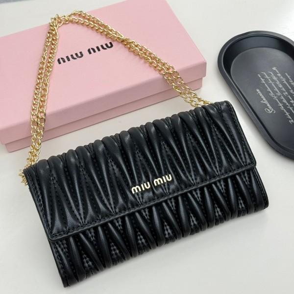 【MIU MIU】バックル付 ブラッシュド スリングバック ブラック スリングバック ブラック ミッドヒール: 75mm, sr1 - Slingbacks