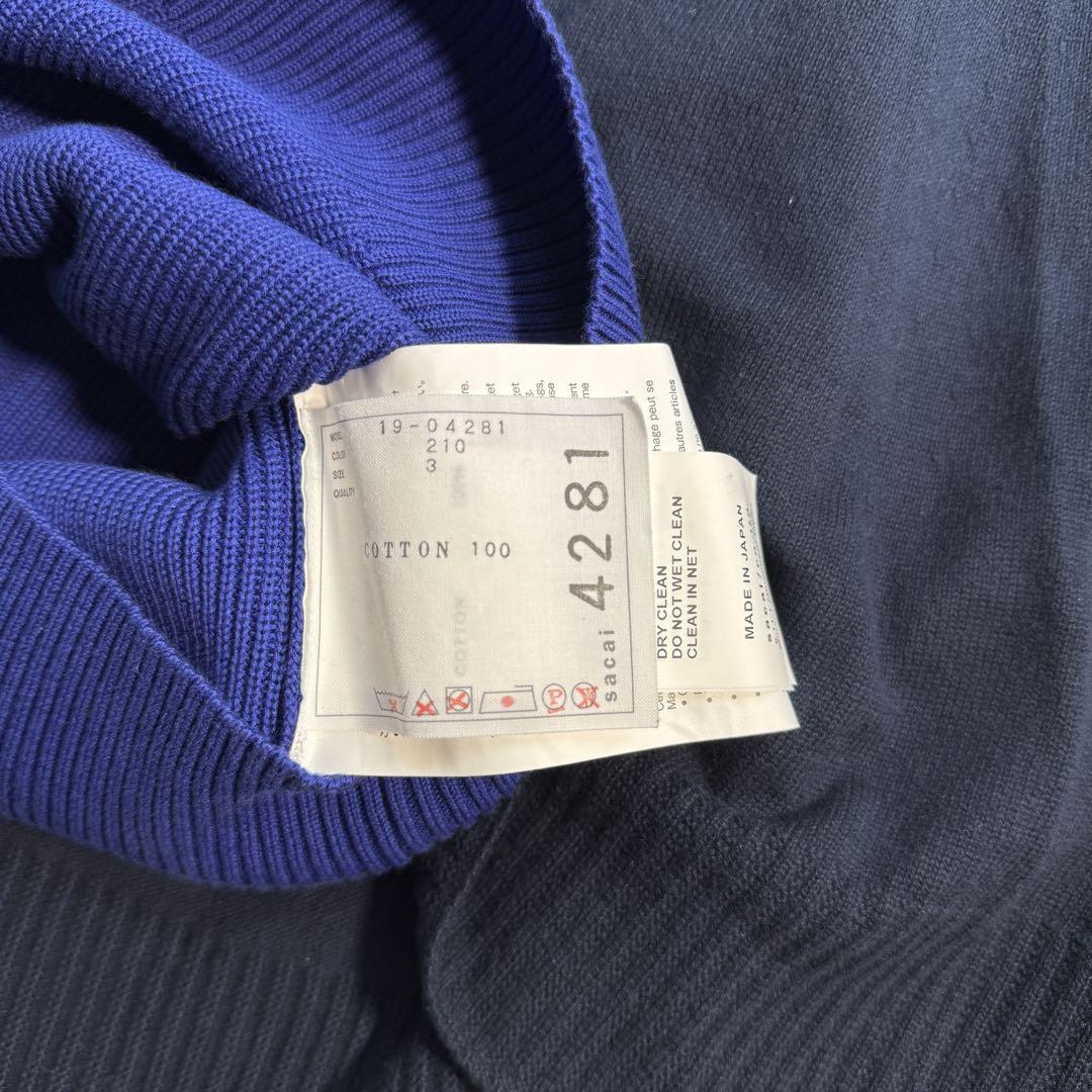 サカイ sacai リブニット ポンチョ ドッキング タートルネック