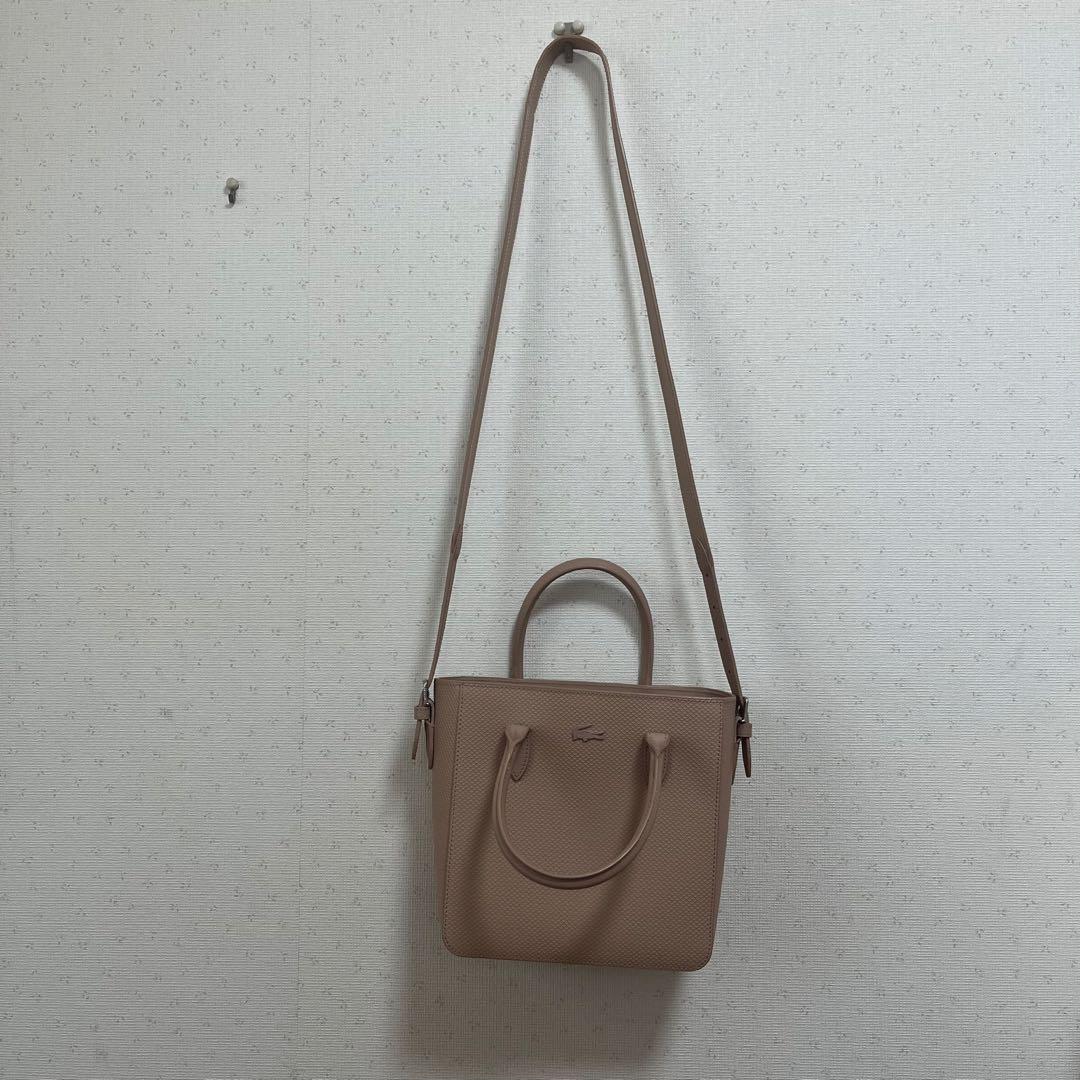 ◎ 【LACOSTE】ショルダーバッグ（ピンクベージュ）