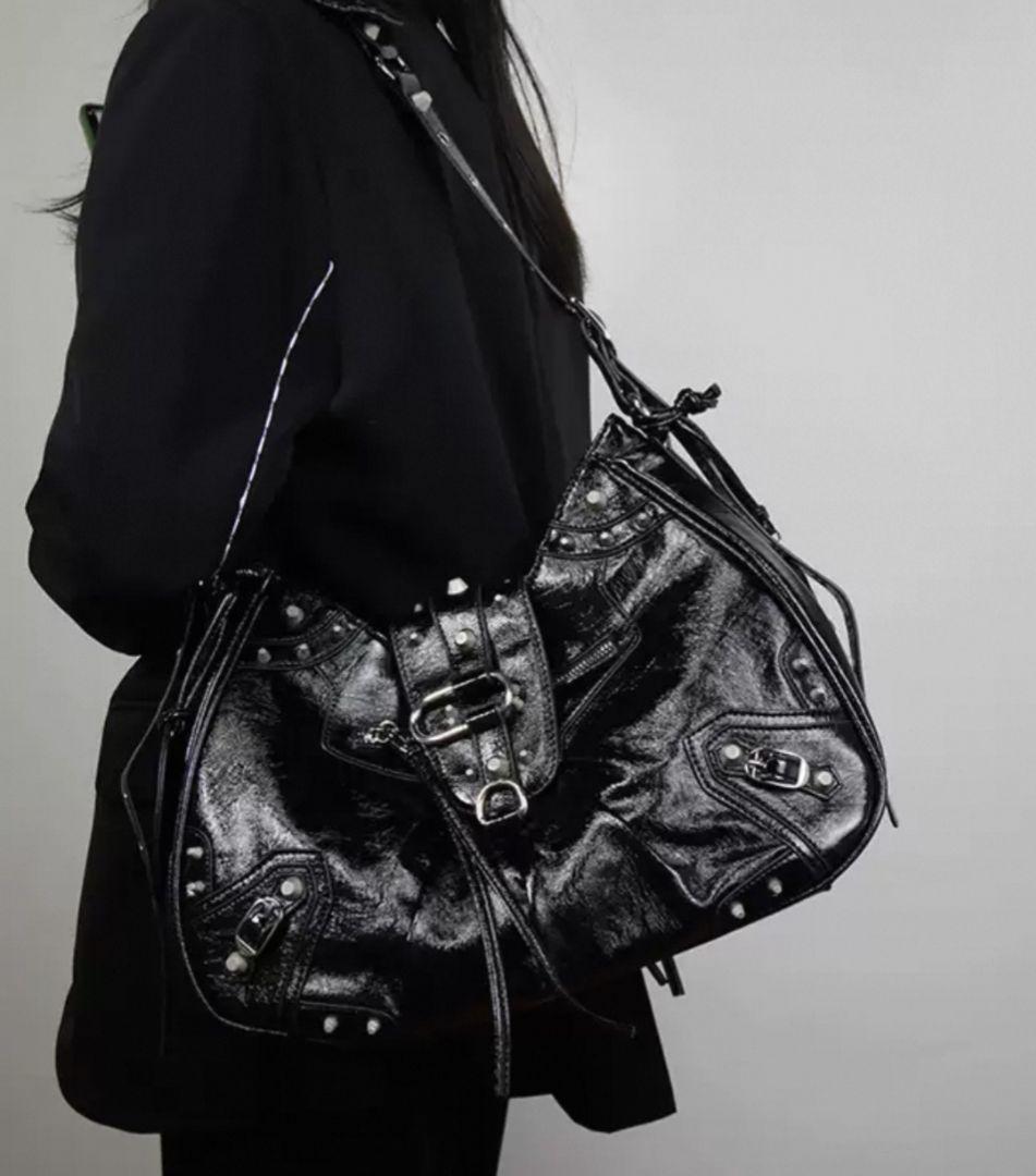 y2k vintage leather shoulder bag grunge