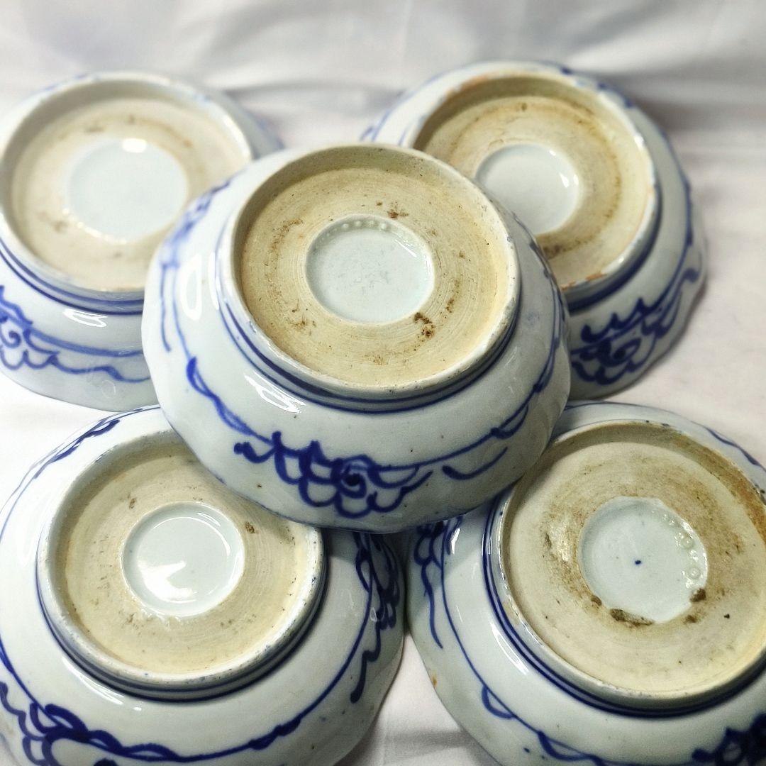 古伊万里 染付 膾皿 なます皿 明治骨董 アンティーク 旧家蔵出し