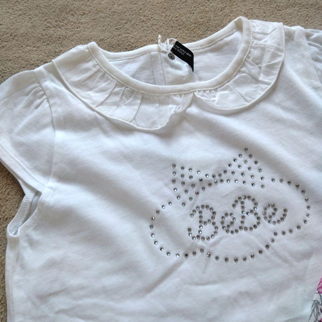 ミルキー様　140サイズ　新品BeBe 3点セット　春夏　フリル花がらシフォン