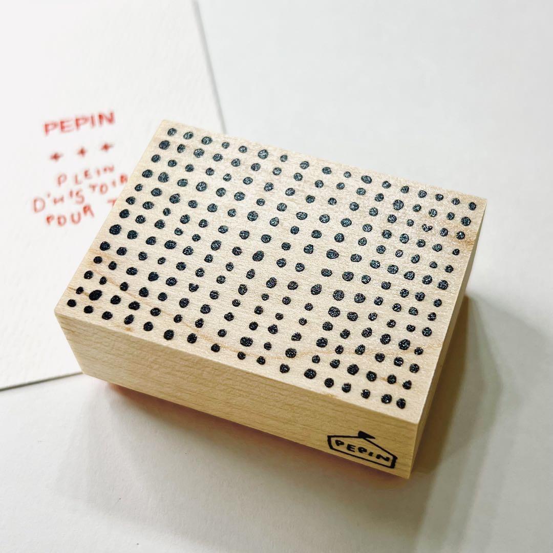 PEPINさん　ラバースタンプ　はんこ　つぶつぶ（ちいさなハート入り）