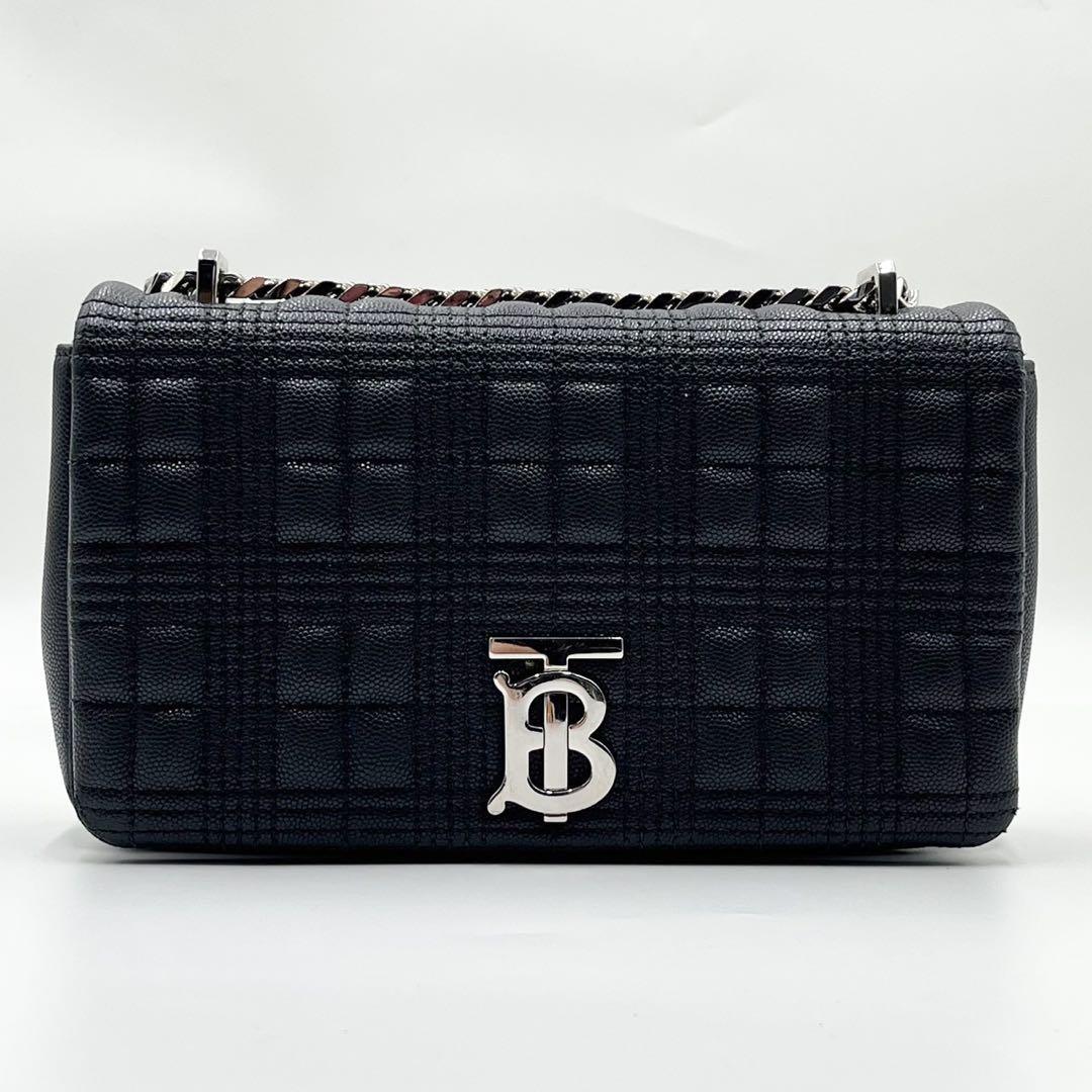 reです 【鑑定済】 バーバリー TB ローラ チェーン ショルダー