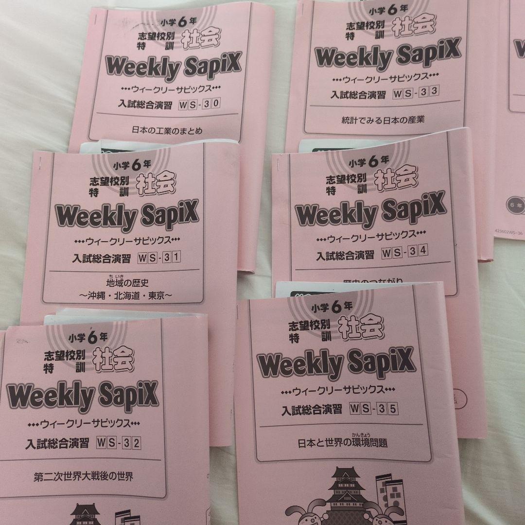 SAPIX6年生理科社会Weekly SAPIX1年分WS-01-36 72冊 SAPIX6年生理科社会Weekly SAPIX1年分WS-01-36 72冊