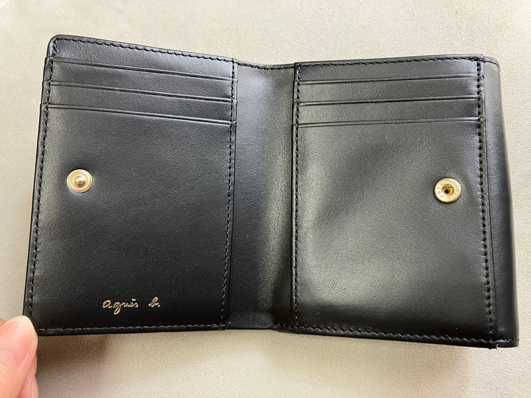 agnès b. 二つ折り財布 ブラック