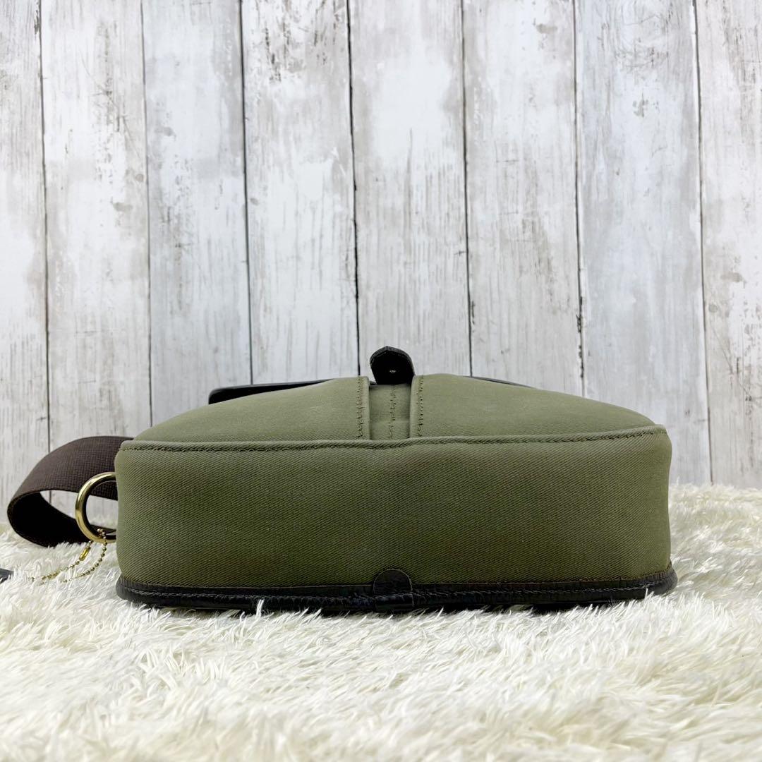 美品】BRADY ショルダーバッグ STOUR オリーブ レザーキャンバス