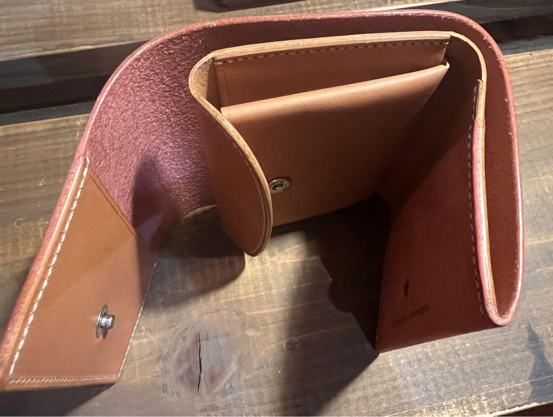 MOTO レザー 三つ折り財布 ピンク　MADE IN JAPAN