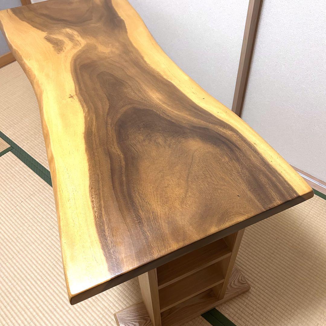 【美品　送料込】モンキーポッド　Monkey Pod 一枚板　ダイニングテーブル