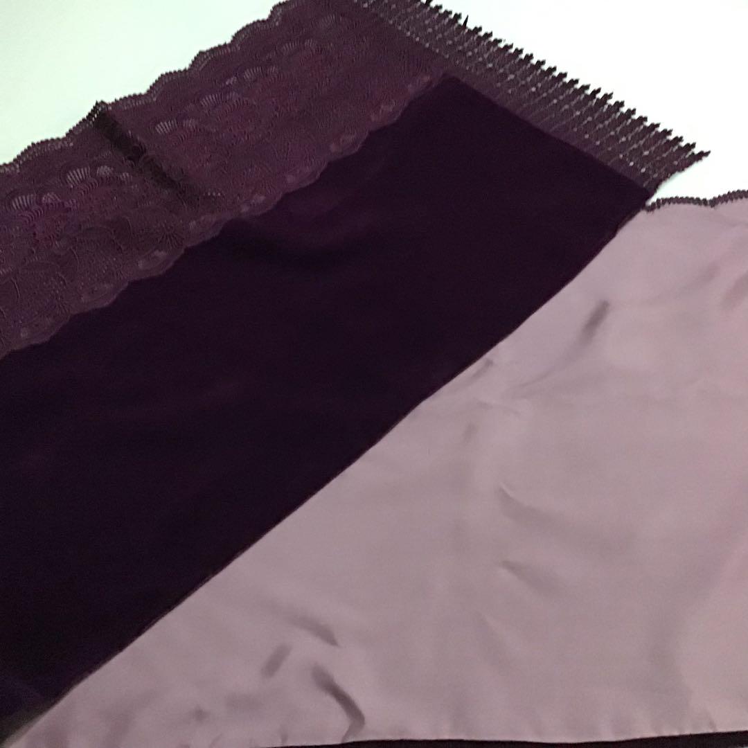 IKKOベルベットショール 刺繍入り 花柄裏地 振袖ブランド 紫 赤
