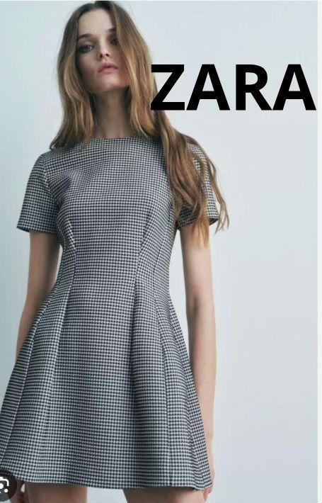 ★ZARA 　千鳥格子　ミニワンピース　フレア