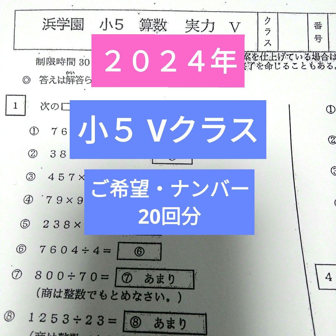 浜学園　小4　算数Vクラス　復習テスト テキスト マスター　書込なし　希少 最新版 2024年度 浜学園 小5 マスター Vクラス 復習テスト 4教科