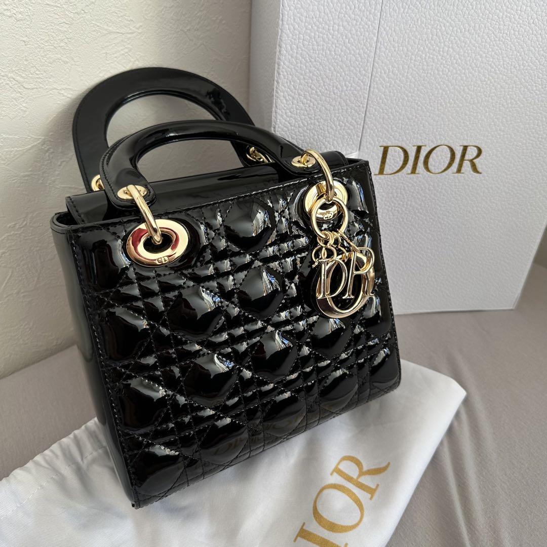 LADYDIOR レディディオール ハンドバック　エナメル　スモールサイズ