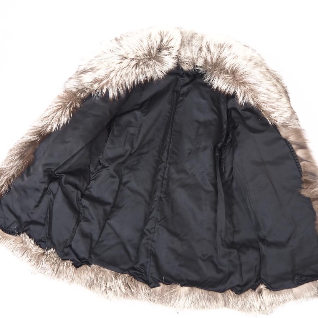 美品/ボリューム◎ コート　毛皮　リアルファー　シルバーフォックス　13号 美品/ボリューム◎ コート 毛皮 リアルファー シルバー